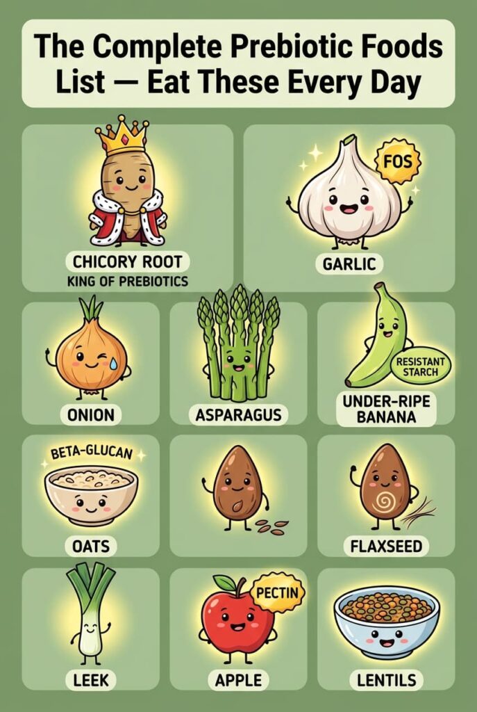 . The Complete Prebiotic Foods List — Eat These Every Day for Gut Health