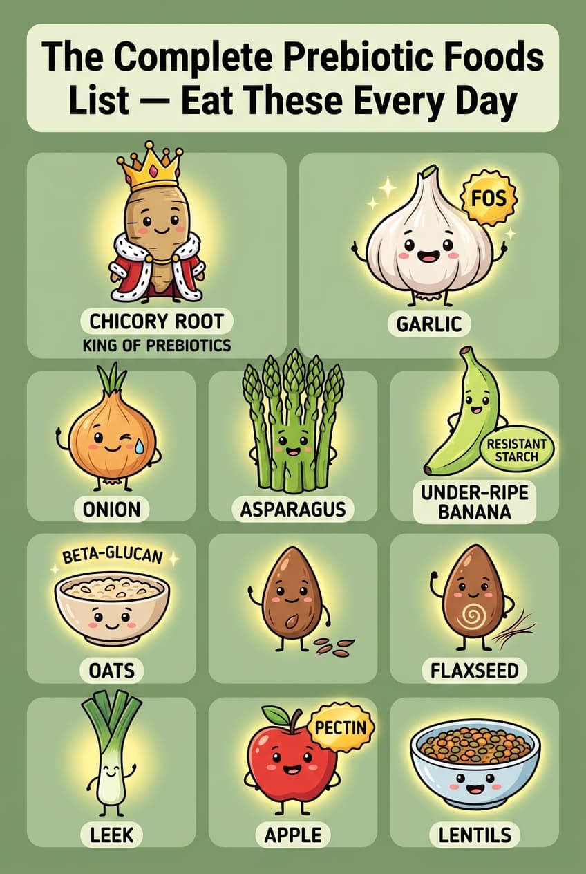 . The Complete Prebiotic Foods List — Eat These Every Day for Gut Health