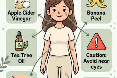 Apple cider vinegar for neck and underarm skin tags — results in 1 to 3 weeks. Tea tree oil for face skin tags — gentler, 2 to 4 weeks. The string method for larger tags that need faster removal — falls off in 3 to 10 days. Banana peel for sensitive skin and warts. Each method works differently and suits different locations. Full guide with step-by-step instructions for each method and which body area each one is safe for on the blog.