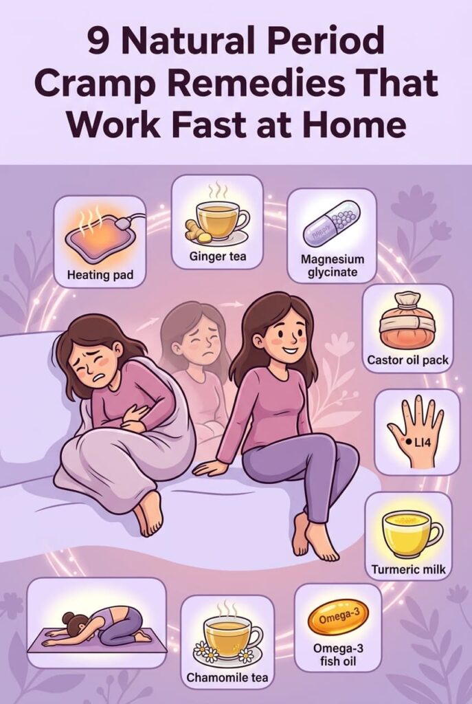9 Natural Period Cramp Remedies That Work Fast at Home — No Ibuprofen Needed