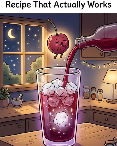 Half a cup of tart cherry juice, one tablespoon of magnesium glycinate powder, half a cup of sparkling water, over ice, 30 to 60 minutes before bed. That is the sleepy girl mocktail. Tart cherry juice contains naturally occurring melatonin and tryptophan. Magnesium glycinate activates the parasympathetic nervous system and regulates GABA. A study found tart cherry juice significantly increased sleep time and efficiency. Full recipe and 4 variations on the blog.